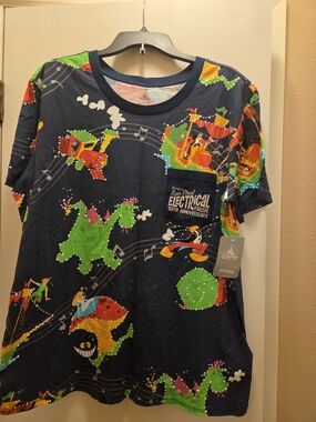 Disney Mens Navy Main Street Electrical Parade 50th Anniversary Graphic Tee